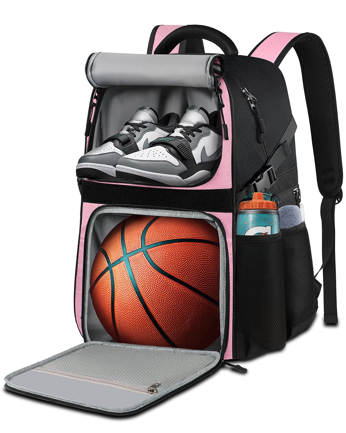 Basketball Bag Backpack with Ball Holder Shoes Compartment, Large Basketball Accessories Sports Bag
